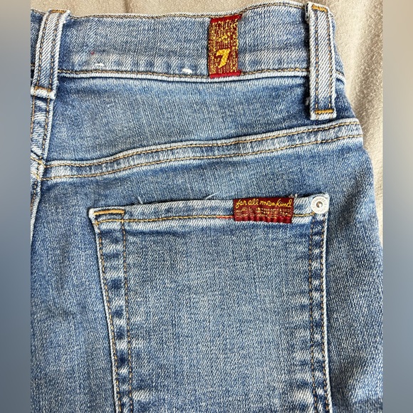 7FAMK Skinny Mid-Rise Ankle Crop with Stripe Patch sz 24 Jeans 7 for all mankind - Picture 11 of 11